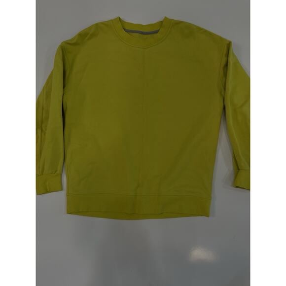 Lululemon Womens Perfectly Oversized Crew Neon Chartreuse Yellow Serpentine Sz 6 - Picture 1 of 4